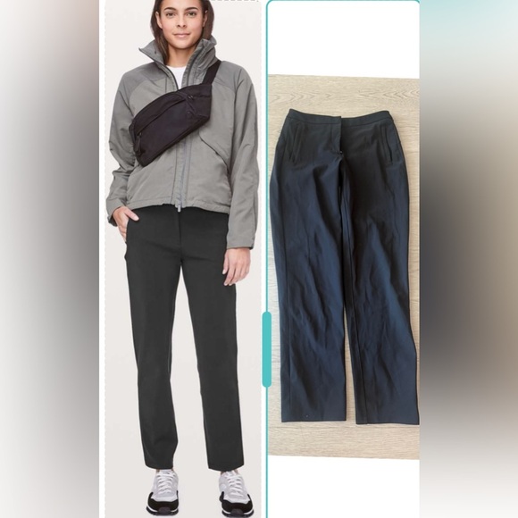 Lululemon Black On The Move Lightweight Tailored Pant Size 2 Athleisure - Picture 1 of 5